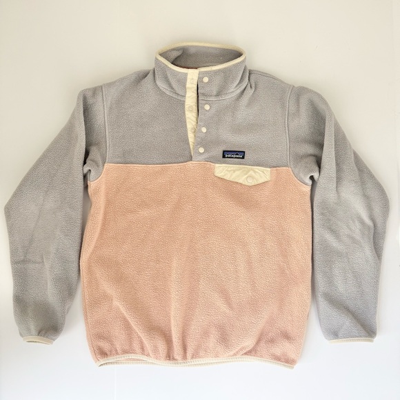 Patagonia Synchilla Snap-T Fleece Pullover Women’s Small Grey Tan - Picture 2 of 5